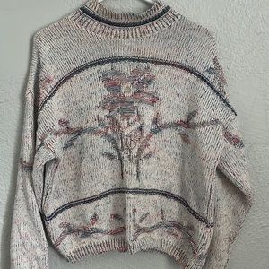 Vintage castle square flower sweater